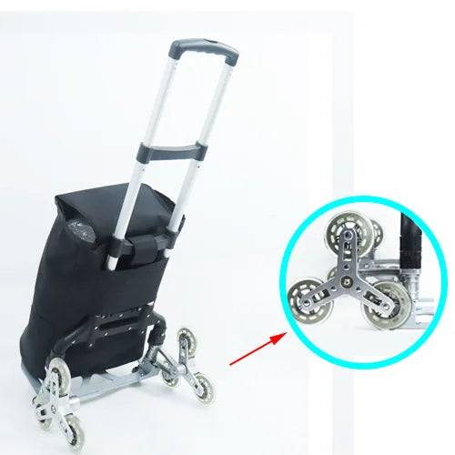 Foldable Trolley Climbing Stairs Cart Upstairs Cargo Transport folded Trolley with Wheels Trailer Truck Moving Tools