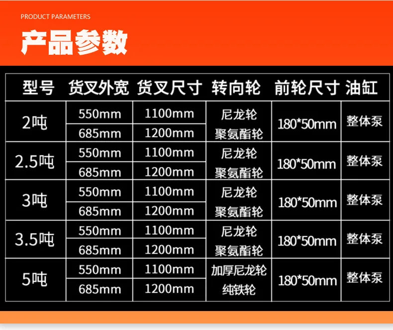 3 Ton Hand Pallet Truck Forklift Pulling Truck 5 Ton Ground Bull Special Manual Hydraulic Cart Hand Push Cart High Load-bearing