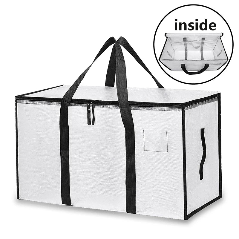 4/8/10 Pack Extra Large Moving Bags with Zippers Carrying Handles Heavy Duty Storage Tote Moving Boxes for Space Saving