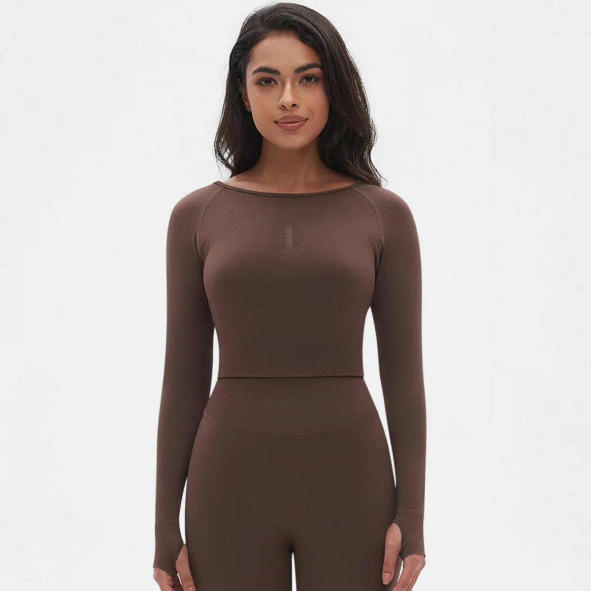 Seamless Long Sleeve Workout Tops for Women Ruched Compression Athletic Top Gym Fitness Yoga Shirt Running Tight Undershirt