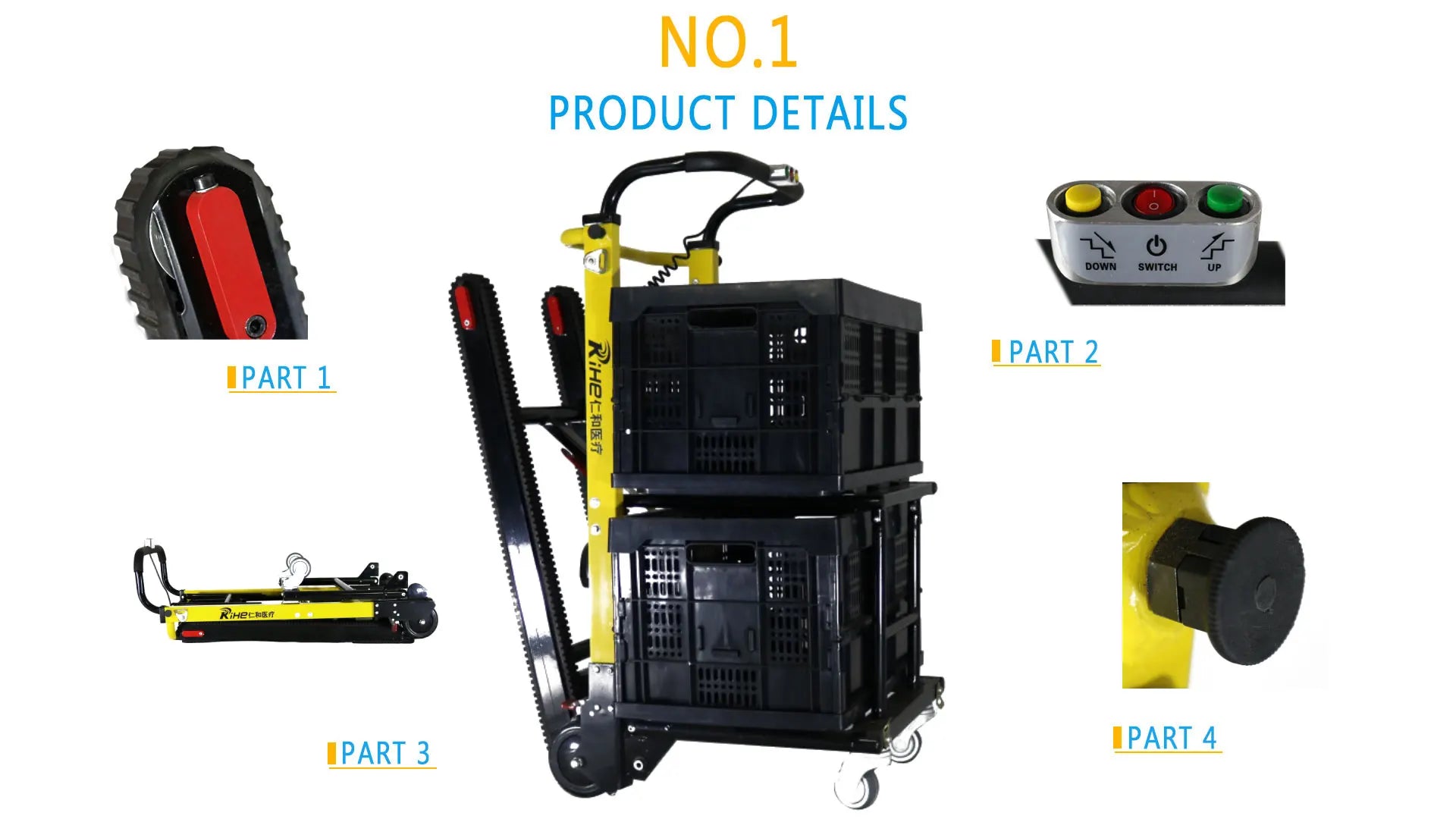 Electric Hand Trucks Stair Lift Climbing Stairs Trolley Foldable Stair Hand Climber For Transferring