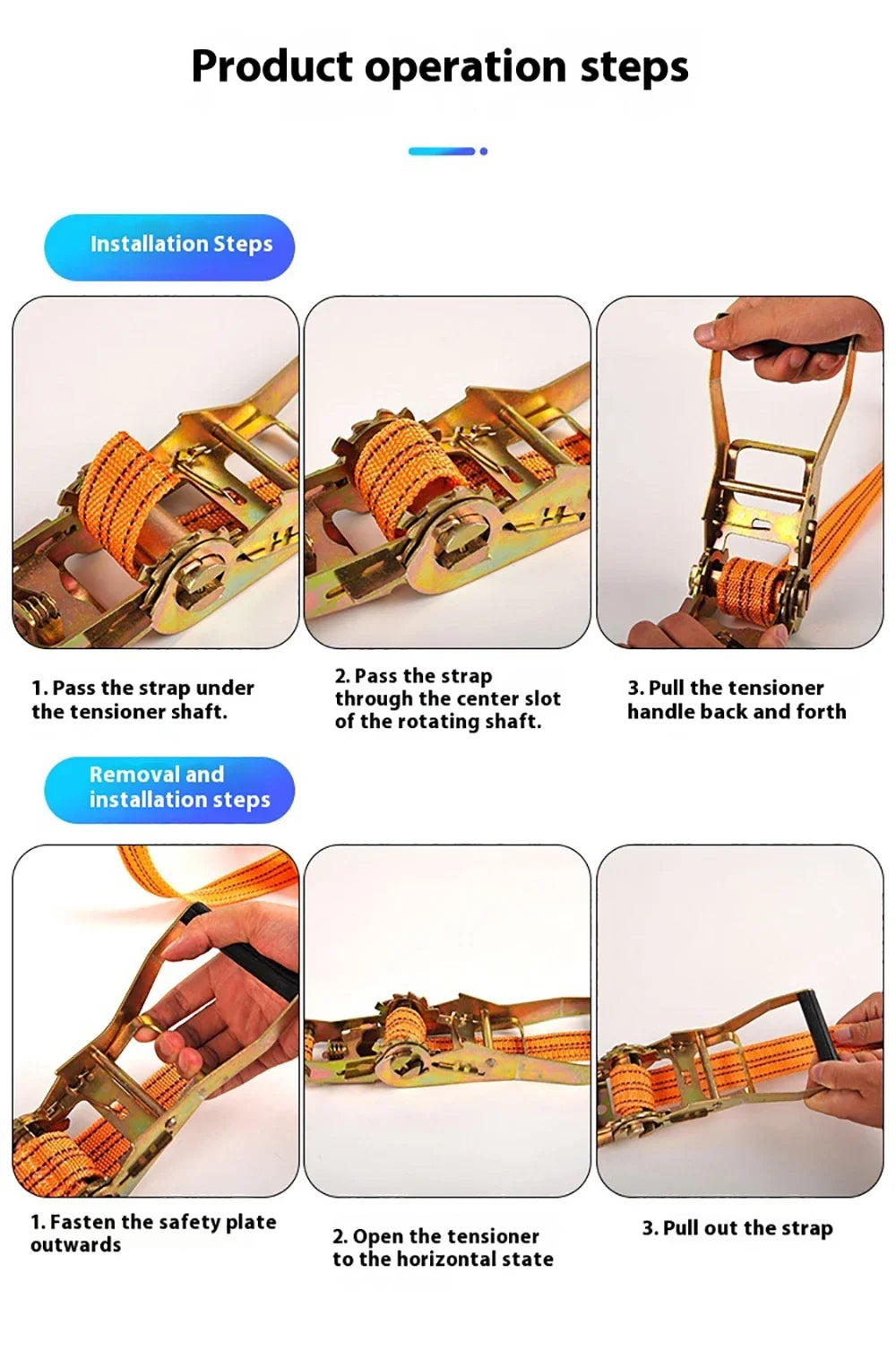 Ratchet Straps 1/3/5/10 Meter Claw Lorry Lashing Handy Straps Thickened Car Strapping Belt Tensioner Binding Strapping Tensioner