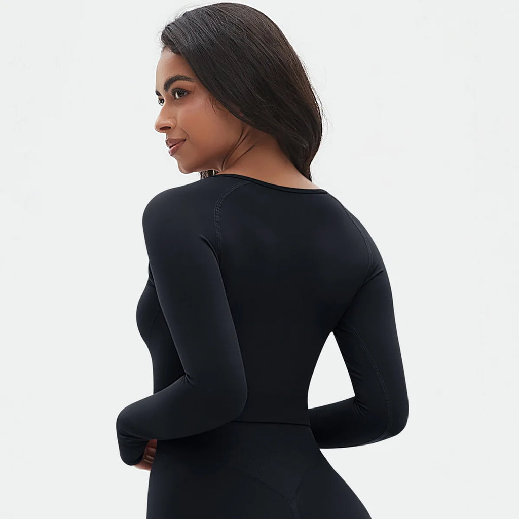 Seamless Long Sleeve Workout Tops for Women Ruched Compression Athletic Top Gym Fitness Yoga Shirt Running Tight Undershirt