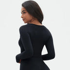Seamless Long Sleeve Workout Tops for Women Ruched Compression Athletic Top Gym Fitness Yoga Shirt Running Tight Undershirt