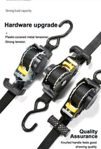 Automatic Ratchet Strap Retractable Tensioner Strap Luggage Cargo Tie-Down Rope Motorcycle Strap Fastening Polyester Strap