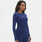 Seamless Long Sleeve Workout Tops for Women Ruched Compression Athletic Top Gym Fitness Yoga Shirt Running Tight Undershirt