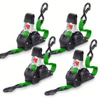 ‌ 2/4pcs Auto Retractable Ratchet Straps 10ft 1500lb Strength - Heavy Duty Cargo Tie Down for Truck Trailer Motorcycle Moving