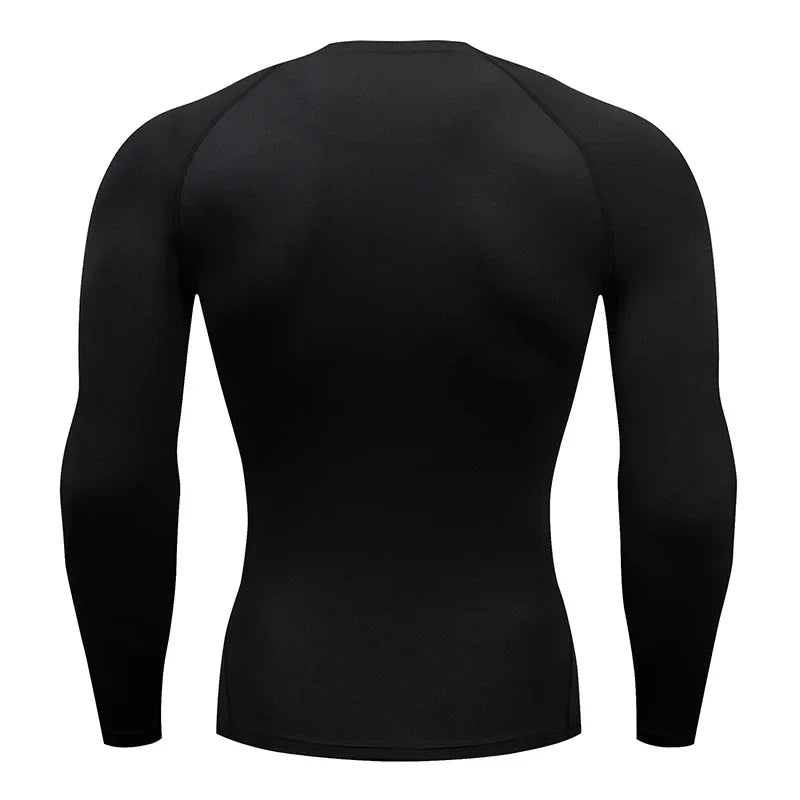 Men's Long Sleeves Fitness T-shirt Gym Compression Dry Fit T-shirt Sportswear Spring And Autumn Outdoor Sports Running Tees Tops