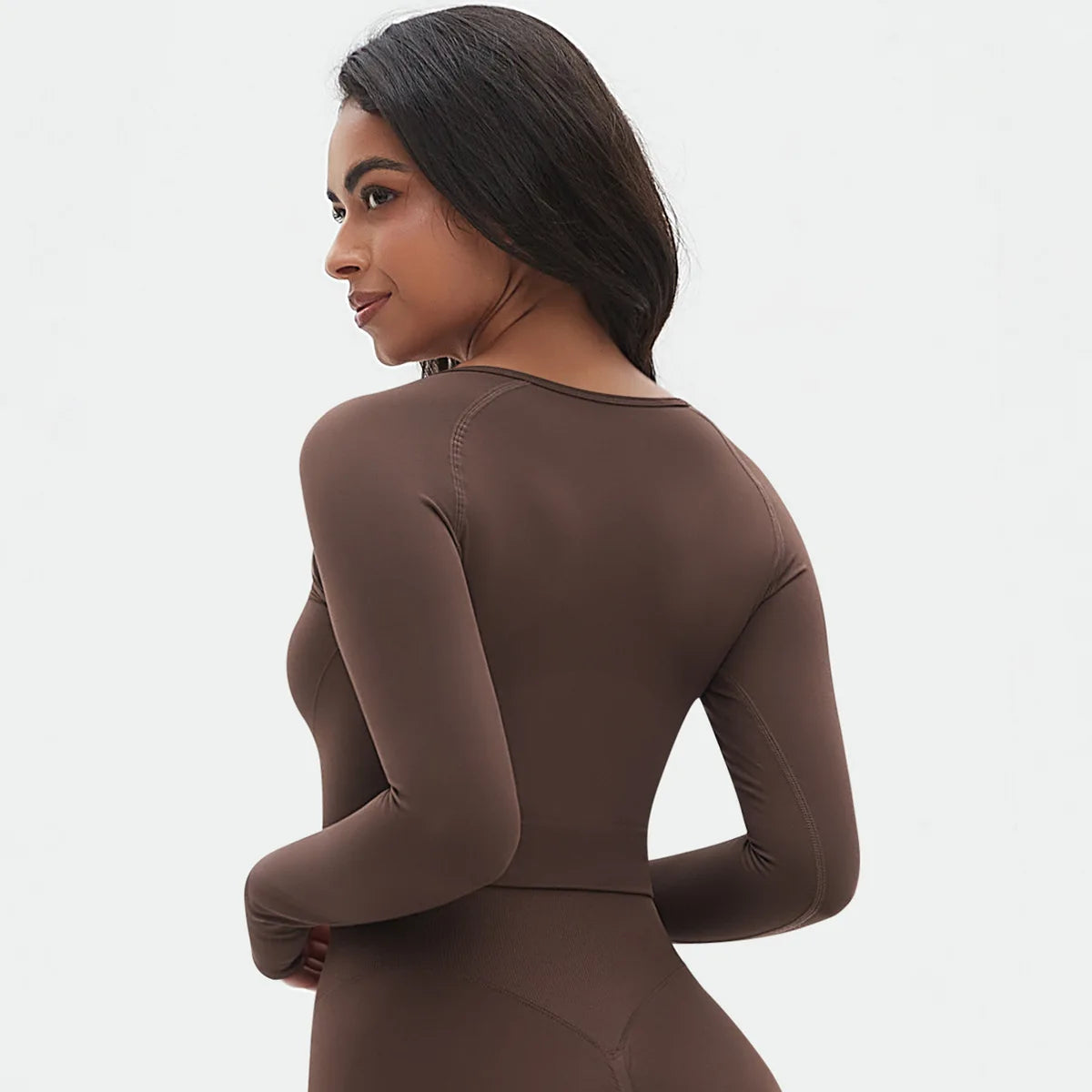 Seamless Long Sleeve Workout Tops for Women Ruched Compression Athletic Top Gym Fitness Yoga Shirt Running Tight Undershirt