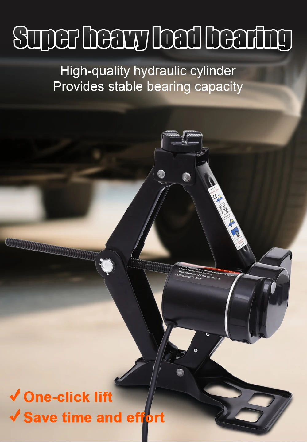 Portable Car Jack 12V Electric Jack Set Household Scissor Jack Equipment Heavy-Duty Electric Tire Change Tool