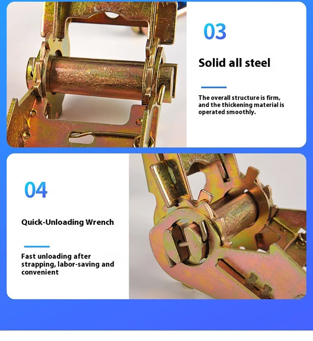 Ratchet Straps 1/3/5/10 Meter Claw Lorry Lashing Handy Straps Thickened Car Strapping Belt Tensioner Binding Strapping Tensioner