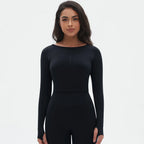 Seamless Long Sleeve Workout Tops for Women Ruched Compression Athletic Top Gym Fitness Yoga Shirt Running Tight Undershirt