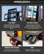 Electric Pallet Stacker 1.5ton Walkie Electric Forklift Full Electric Lift Truck Self Loading Design for Warehouse Aisles
