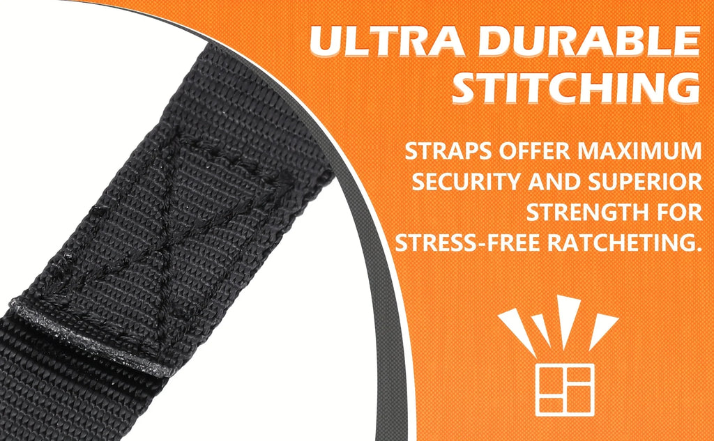 ‌ 2/4pcs Auto Retractable Ratchet Straps 10ft 1500lb Strength - Heavy Duty Cargo Tie Down for Truck Trailer Motorcycle Moving