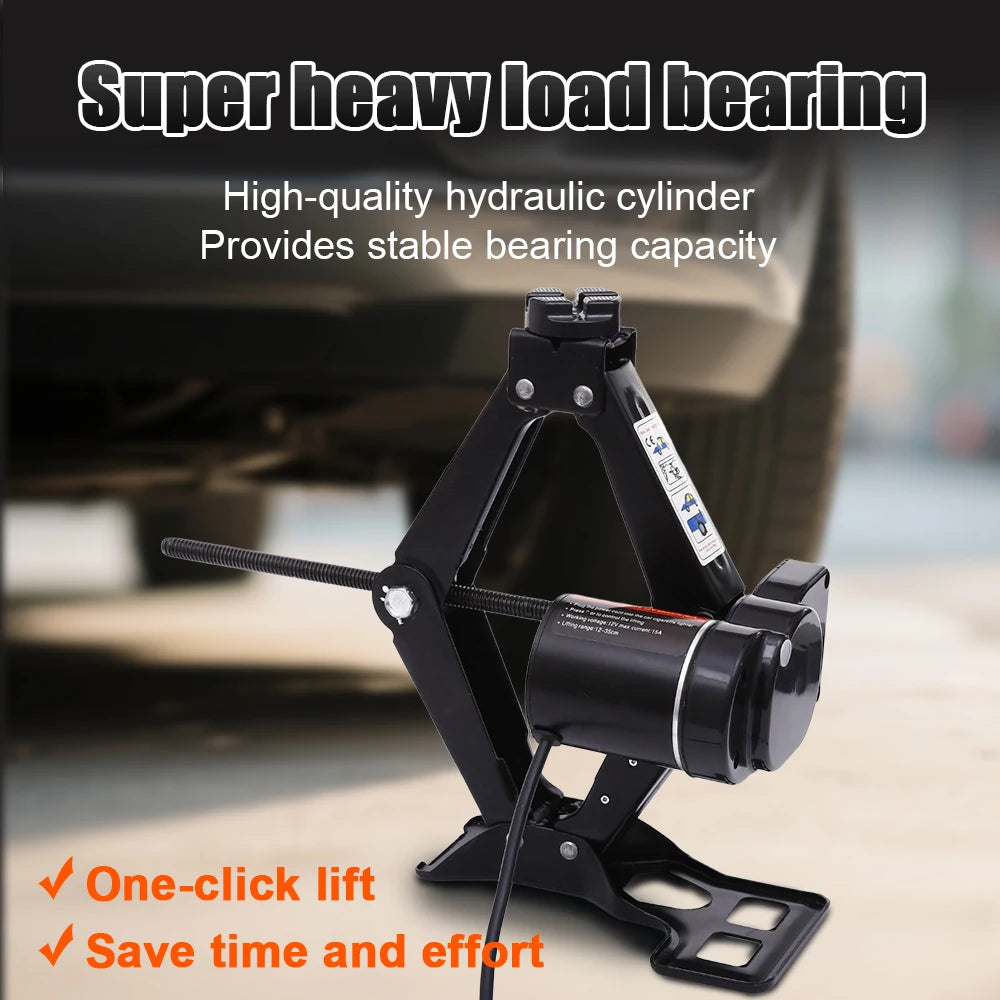 Portable Car Jack 12V Electric Jack Set Household Scissor Jack Equipment Heavy-Duty Electric Tire Change Tool