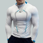 Men Workout Long Sleeve T-shirt Gym Shirt Round Neck Slim Fit T-shirt Sweat Absorption Workout Tees Quick Dry Sports T-shirts