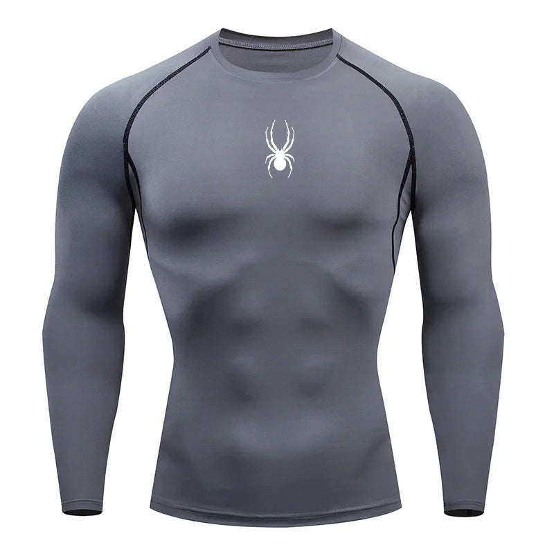 Men's Long Sleeves Fitness T-shirt Gym Compression Dry Fit T-shirt Sportswear Spring And Autumn Outdoor Sports Running Tees Tops