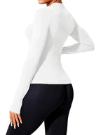 Women's Compression Long Sleeve Workout Top, Seamless Yoga & Running Shirt, Breathable Athletic Gym T-Shirt for Cross-Training