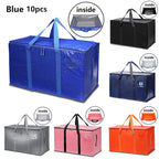 4/8/10 Pack Extra Large Moving Bags with Zippers Carrying Handles Heavy Duty Storage Tote Moving Boxes for Space Saving