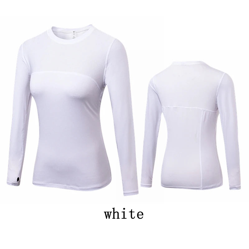 Long Sleeve Workout Shirts Women Quick Dry Gym Athletic T-Shirt Running Hiking Yoga Top with Thumb Hole Slim Fit