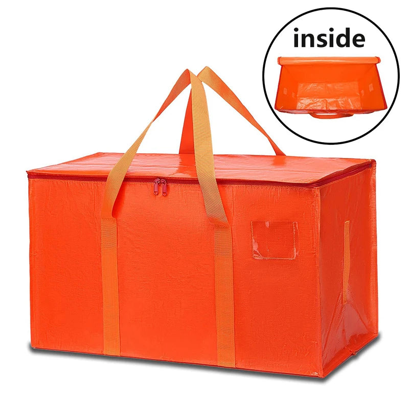 4/8/10 Pack Extra Large Moving Bags with Zippers Carrying Handles Heavy Duty Storage Tote Moving Boxes for Space Saving