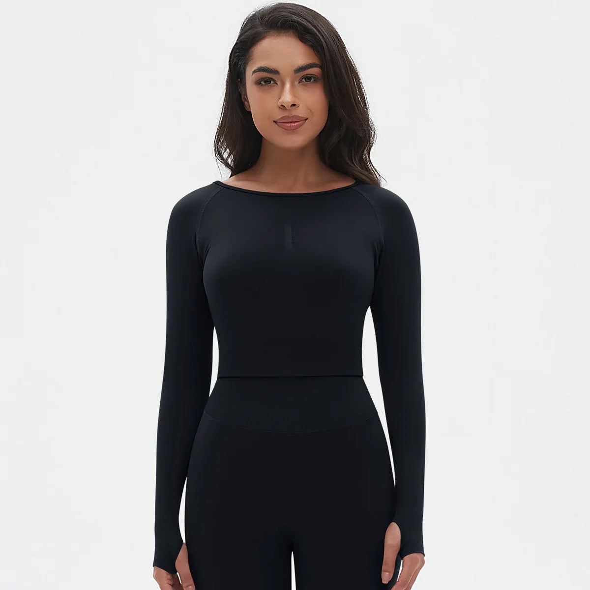 Seamless Long Sleeve Workout Tops for Women Ruched Compression Athletic Top Gym Fitness Yoga Shirt Running Tight Undershirt