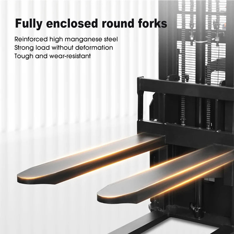 Electric Pallet Stacker 1.5ton Walkie Electric Forklift Full Electric Lift Truck Self Loading Design for Warehouse Aisles