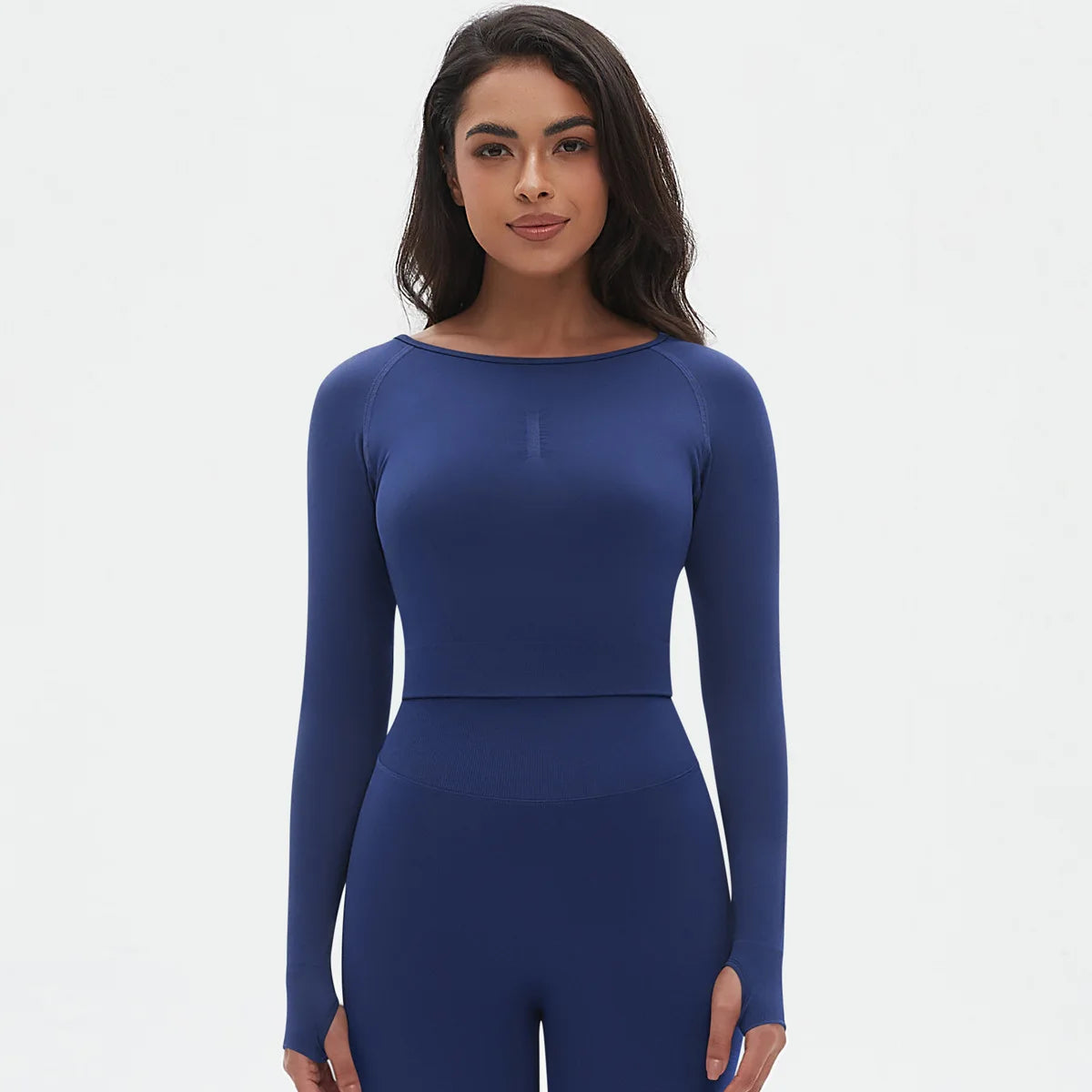 Seamless Long Sleeve Workout Tops for Women Ruched Compression Athletic Top Gym Fitness Yoga Shirt Running Tight Undershirt