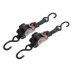2 Pack Bolt-On Retractable Ratchet Straps Stainless Steel Ratchet Tie Down Straps Heavy Duty Auto Retracting Ratchet Straps