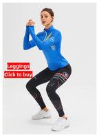 New Fitness Sports Long Sleeve Women's Top Gym Tight Yoga Shirt Quarter Zip Slim Fit Running T Shirt Quick Dry Workout Shirts