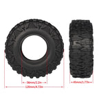 2.2'' Crawler Tires 120*45mm Rubber Tyre for 1/10 RC Trucks Car SCX10 II Capra Wraith TRX4 D90 CC02 RGT 86190 AXX4 YK4103 ZP1001