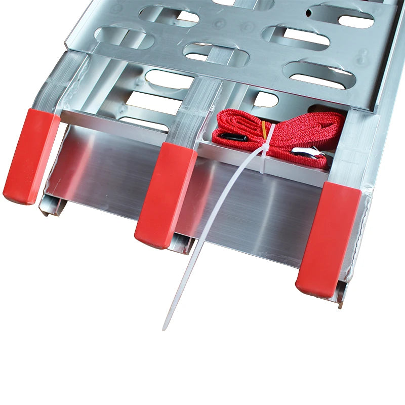 1Piece Aluminum Car Ladder Pickup Truck ATV Loading Ramps Portable 7.5 FT 750 Lbs Capacity Motorcycle Ramps with Tie Down Straps