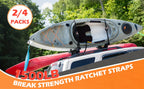 ‌ 2/4pcs Auto Retractable Ratchet Straps 10ft 1500lb Strength - Heavy Duty Cargo Tie Down for Truck Trailer Motorcycle Moving
