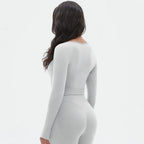 Seamless Long Sleeve Workout Tops for Women Ruched Compression Athletic Top Gym Fitness Yoga Shirt Running Tight Undershirt