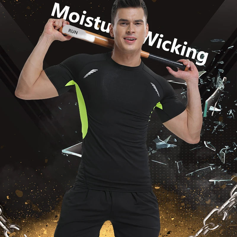 Short Sleeve Gym Shirt for Men, Workout Tees, Sport T Shirt, High Quality, Running Shirt, Fitness Sportswear, On Promotion