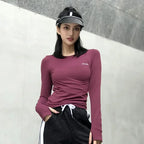Women's Compression Long Sleeve Workout Top, Seamless Yoga & Running Shirt, Breathable Athletic Gym T-Shirt for Cross-Training