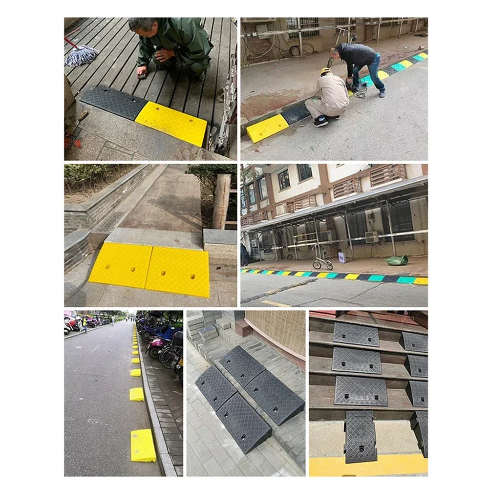Portable Car Wheel Driveway Ramps Anti-Slip Wheel Chock Heavy Duty Threshold Ramp Kit For Car Trailer Truck Bike Accessories