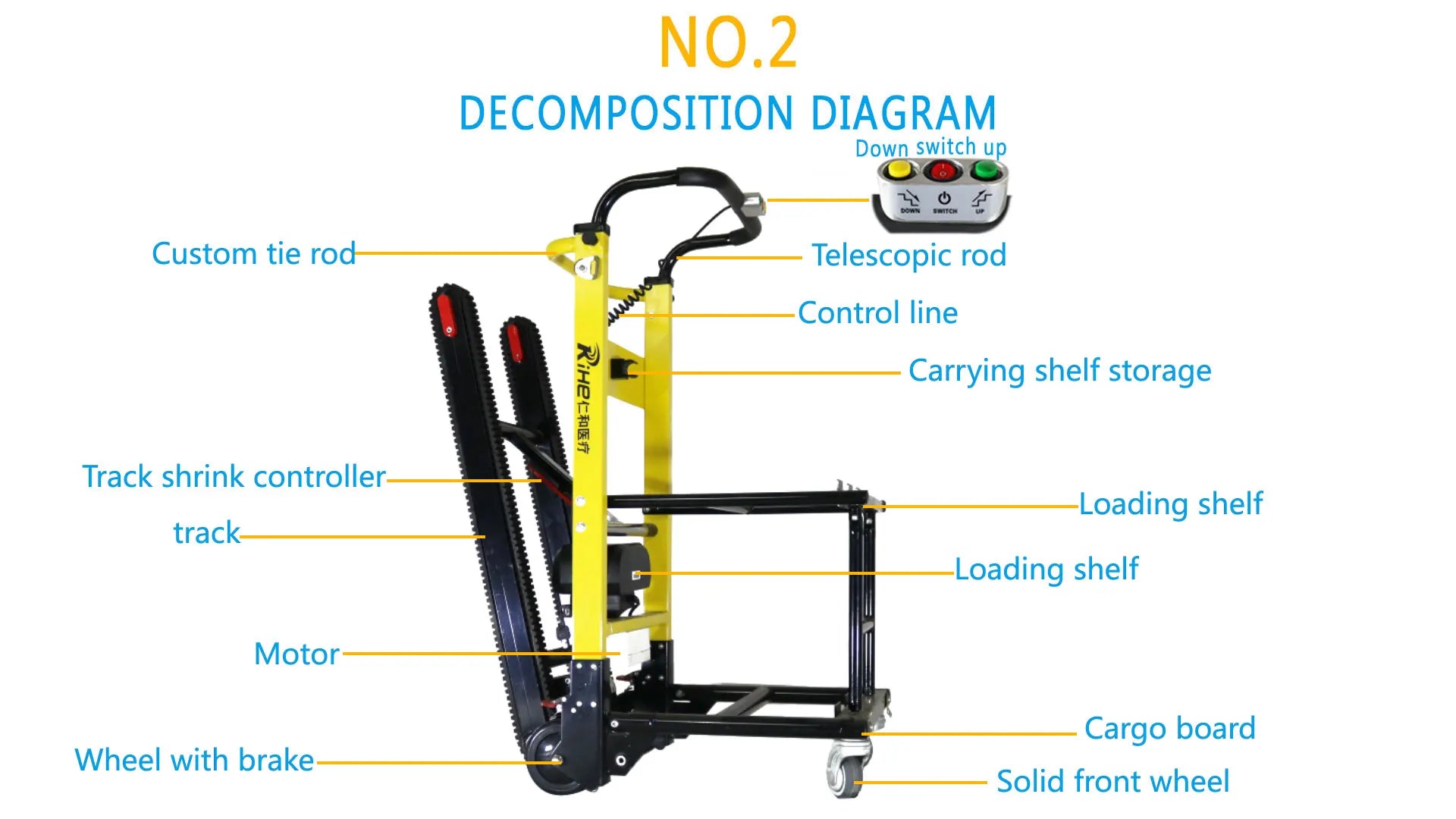 Electric Hand Trucks Stair Lift Climbing Stairs Trolley Foldable Stair Hand Climber For Transferring