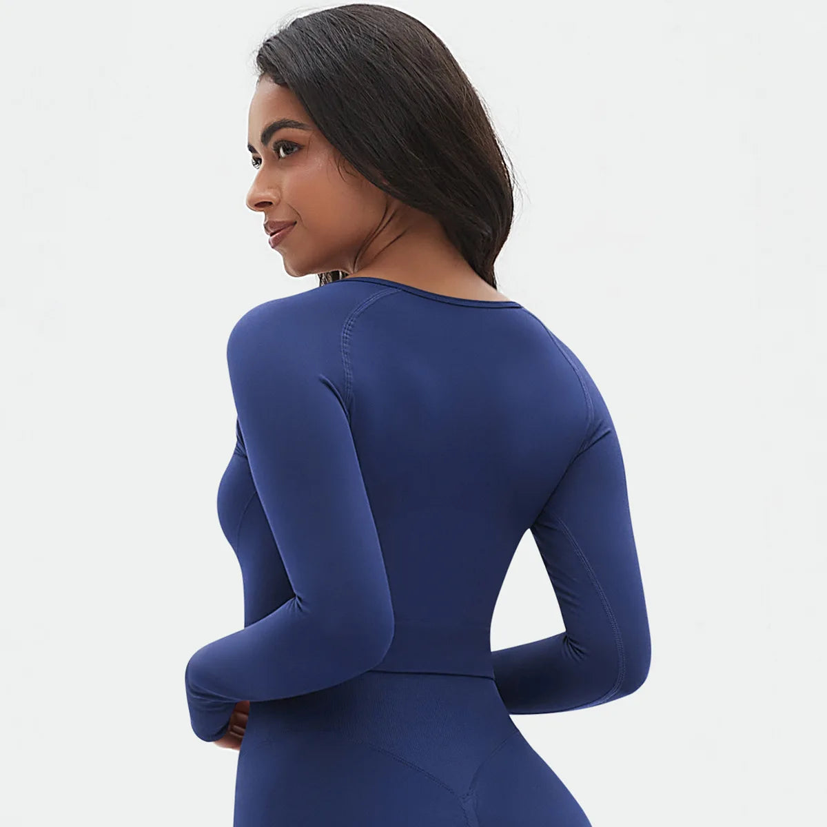 Seamless Long Sleeve Workout Tops for Women Ruched Compression Athletic Top Gym Fitness Yoga Shirt Running Tight Undershirt