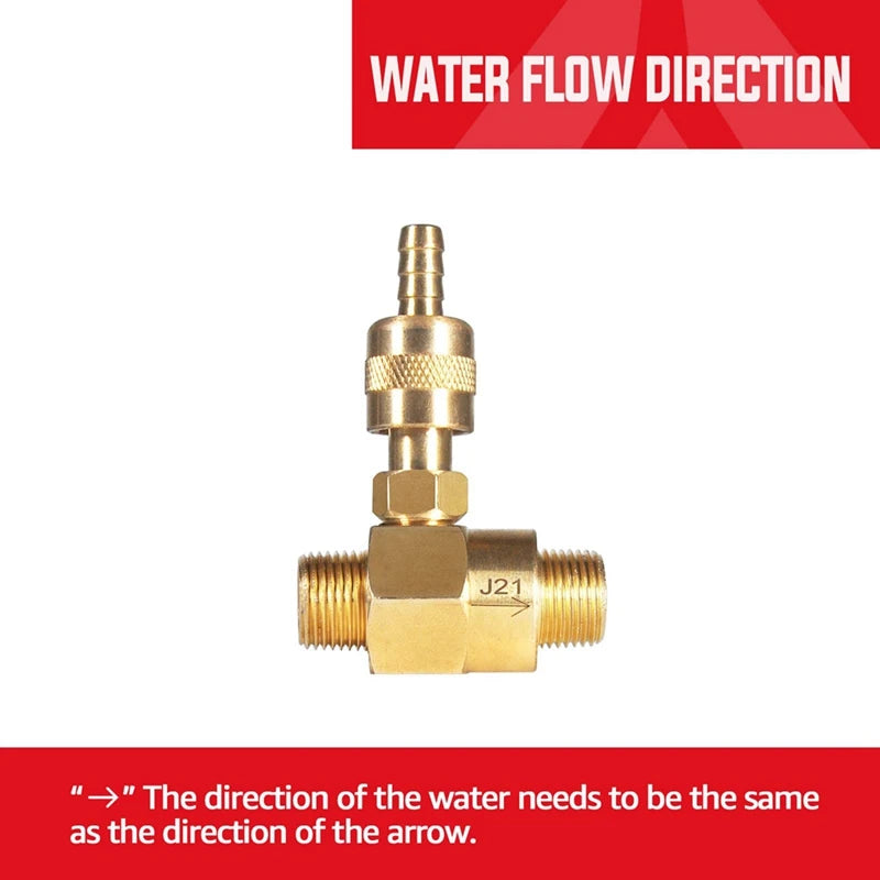 1 Set Adjustable Chemical Injector Injector For Pressure Washer 3/8Inch Soap Injector With Siphon Hose & Soap Nozzle