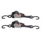 2 Pack Bolt-On Retractable Ratchet Straps Stainless Steel Ratchet Tie Down Straps Heavy Duty Auto Retracting Ratchet Straps
