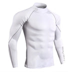Gym Long Sleeve Shirt Men Fitness Training T-shirt Running Sport Bodybuilding Skinny Tee Tops Muscle Workout Clothing