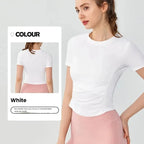 Women's Yoga Tops Short Sleeve Slim Fit Quick Dry Workout Shirts for Running Gym Fitness Breathable Summer Sports T-shirt