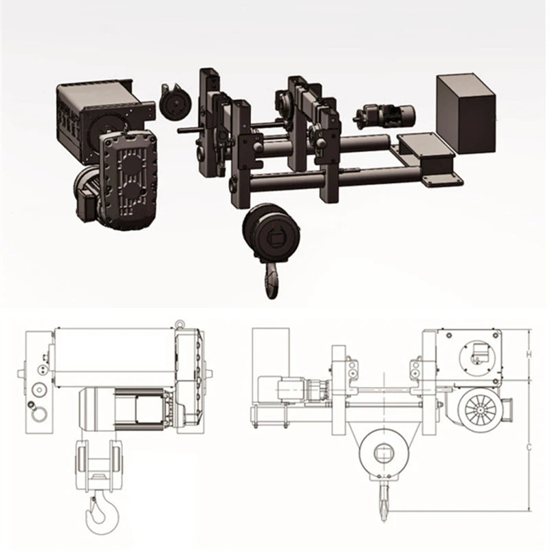 Chain hoists Cranes Electric material hoists for construction