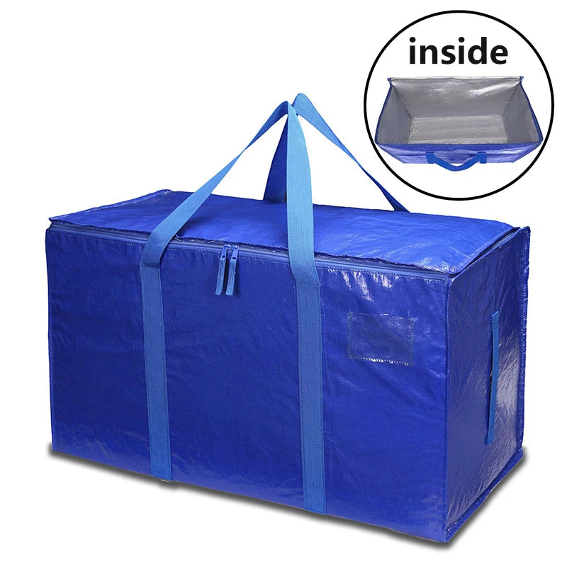 4/8/10 Pack Extra Large Moving Bags with Zippers Carrying Handles Heavy Duty Storage Tote Moving Boxes for Space Saving