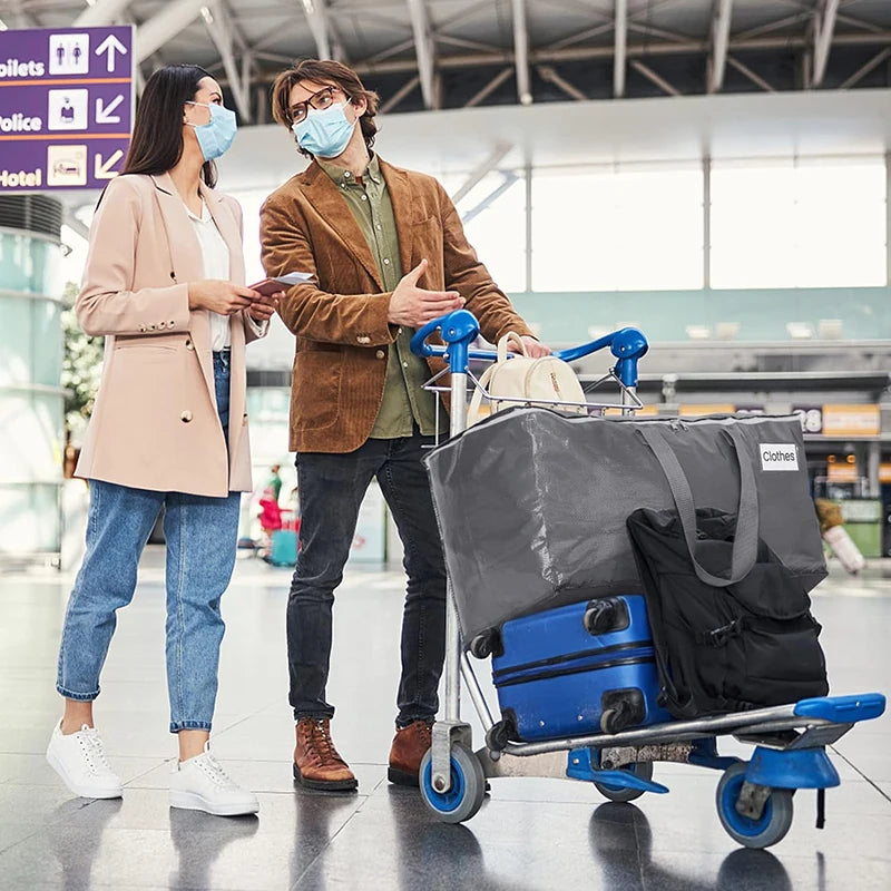 4/8/10 Pack Extra Large Moving Bags with Zippers Carrying Handles Heavy Duty Storage Tote Moving Boxes for Space Saving
