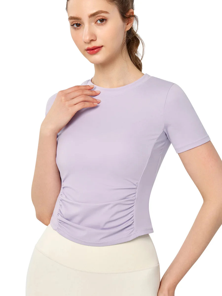Women's Yoga Tops Short Sleeve Slim Fit Quick Dry Workout Shirts for Running Gym Fitness Breathable Summer Sports T-shirt