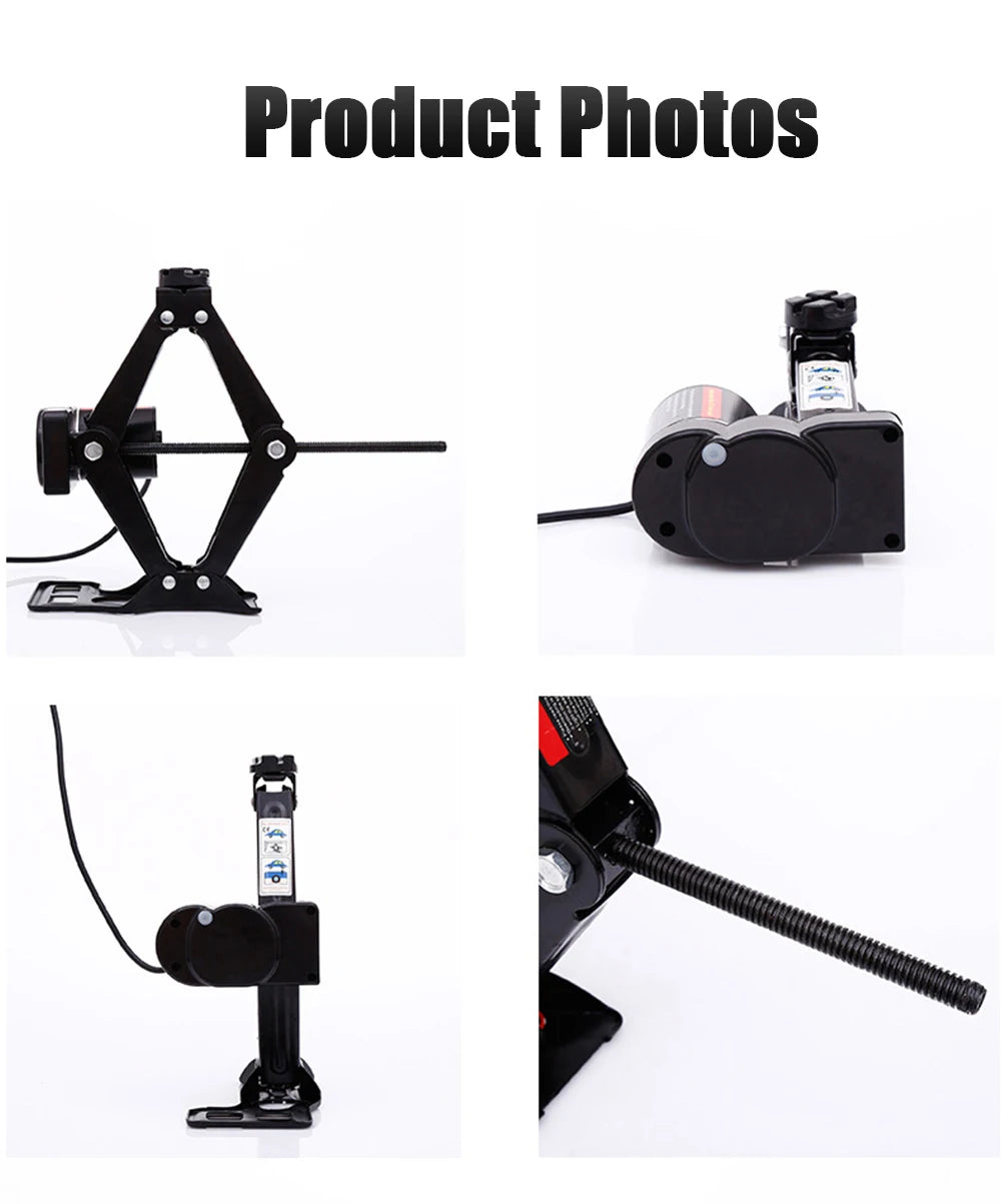 Portable Car Jack 12V Electric Jack Set Household Scissor Jack Equipment Heavy-Duty Electric Tire Change Tool