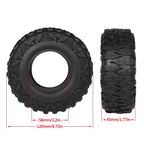 2.2'' Crawler Tires 120*45mm Rubber Tyre for 1/10 RC Trucks Car SCX10 II Capra Wraith TRX4 D90 CC02 RGT 86190 AXX4 YK4103 ZP1001