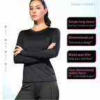 Long Sleeve Workout Shirts Women Quick Dry Gym Athletic T-Shirt Running Hiking Yoga Top with Thumb Hole Slim Fit